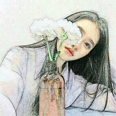 最新微信头像手绘女