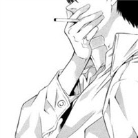 手绘黑白头像男生