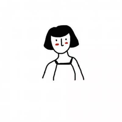 黑白手绘简约头像